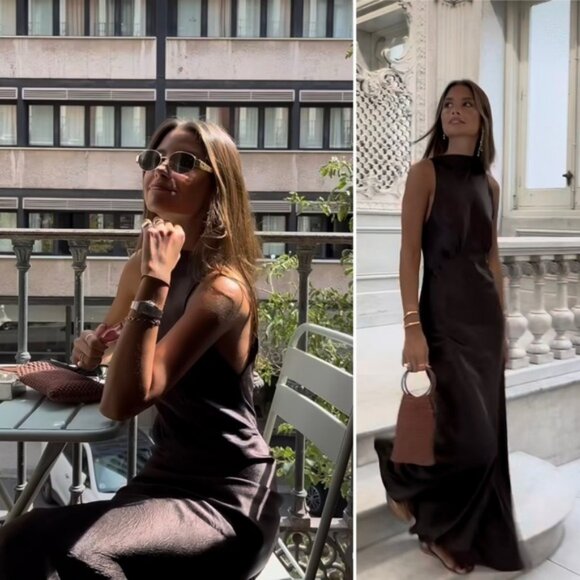 ZARA WRINKLED SATIN EFFECT DRESS ZW COLLECTION - Picture 2 of 12